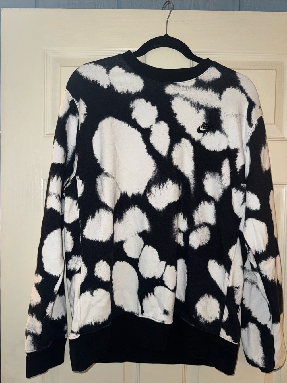 Nike Black & White Tie-Dye Crew Sweatshirt